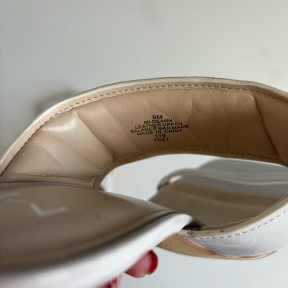 Marc Fisher Deann White Square Toe Asymmetrical Strap Heel Sandals Size 9 - Picture 7 of 7